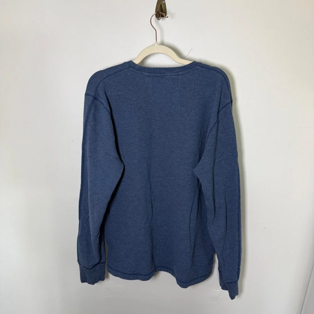Banana Republic Mens XL Blue Crew Neck‎ Pullover Waffle-Knit Cotton Modal